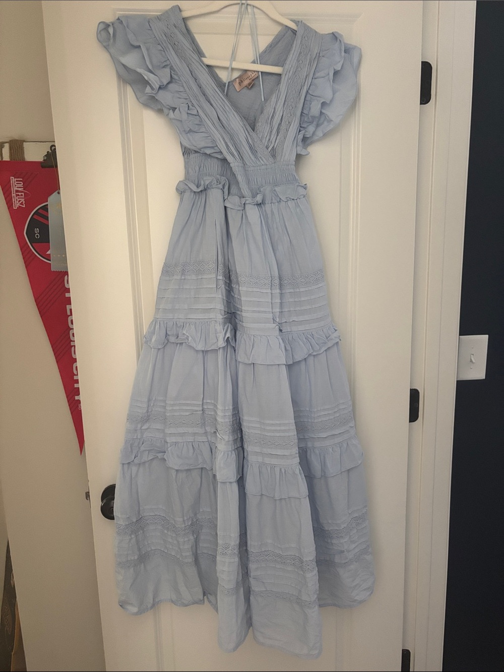 Philosophy Pale Blue Ruffled Maxi Dress